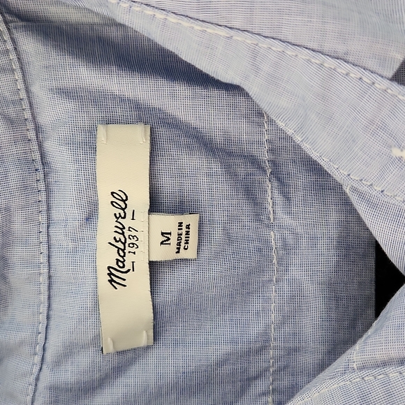 Madewell Blue Sleeveless  Button Down Shirt - Picture 2 of 7